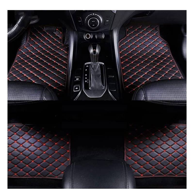 4 Stück Auto Leder FußMatten Für Mazda Mazda 3 BK 2004-2009, Benutzerdefinierte Bodenmatten Allwetter Wasserdicht Anti Rutsch Tragen Autoteppiche Autozubehör,F/BlackRed-normal von MAALLOP