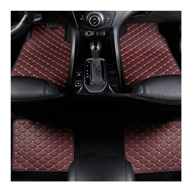 4 Stück Auto Leder FußMatten Für Mazda Mazda 3 BK 2004-2009, Benutzerdefinierte Bodenmatten Allwetter Wasserdicht Anti Rutsch Tragen Autoteppiche Autozubehör,F/Coffee-normal von MAALLOP