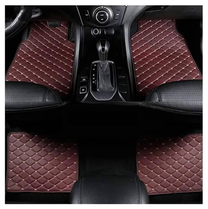 4Stück Leder Auto Fußmatten für Toyota C-HR CHR Hybrid/C-HR EV A-Gasoline/2016-2024, Teppich Set Allwetter rutschfeste wasserdichte Zubehör,A/Black-beige-normal von MAALLOP