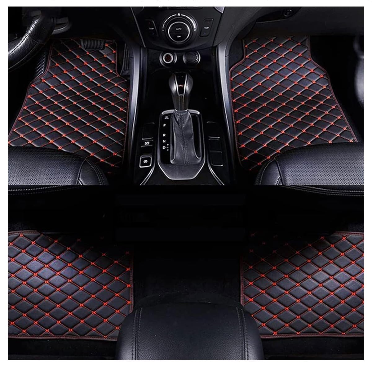 4Stück Leder Auto Fußmatten für Toyota C-HR CHR Hybrid/C-HR EV A-Gasoline/2016-2024, Teppich Set Allwetter rutschfeste wasserdichte Zubehör,A/Black-red-normal 4Stück Leder Auto Fußmatten für Toyota C-HR CHR Hybrid/C-HR EV A-Gasoline/2016-2024, Teppich Set Allwetter rutschfeste wasserdichte Zubehör,A/Black-red-normal von MAALLOP