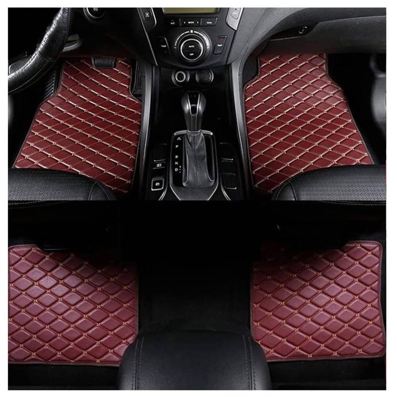 4Stück Leder Auto Fußmatten für Toyota C-HR CHR Hybrid/C-HR EV A-Gasoline/2016-2024, Teppich Set Allwetter rutschfeste wasserdichte Zubehör,A/Brown-normal von MAALLOP