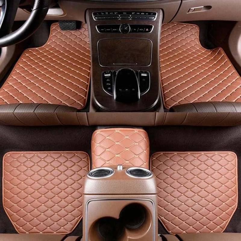5-teiliges Leder-Auto-Fußmatten-Set für ORA Funky Cat 2023, wasserdicht, rutschfest, vorne und hinten, Schutz-Fußpolster-Set, Styling-Innenraum-Zubehör,D-normal von MAALLOP