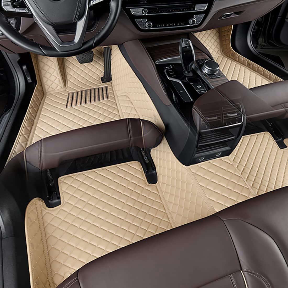 Auto Bodenmatte Fußmatten für Opel Mokka B 2021 2022 2023 2024 2025, Vollständig Umgebenes Leder Fußmatten Teppich Wasserfest Antirutsch Zubehör,Beige-normal Auto Bodenmatte Fußmatten für Opel Mokka B 2021 2022 2023 2024 2025, Vollständig Umgebenes Leder Fußmatten Teppich Wasserfest Antirutsch Zubehör,Beige-normal von MAALLOP