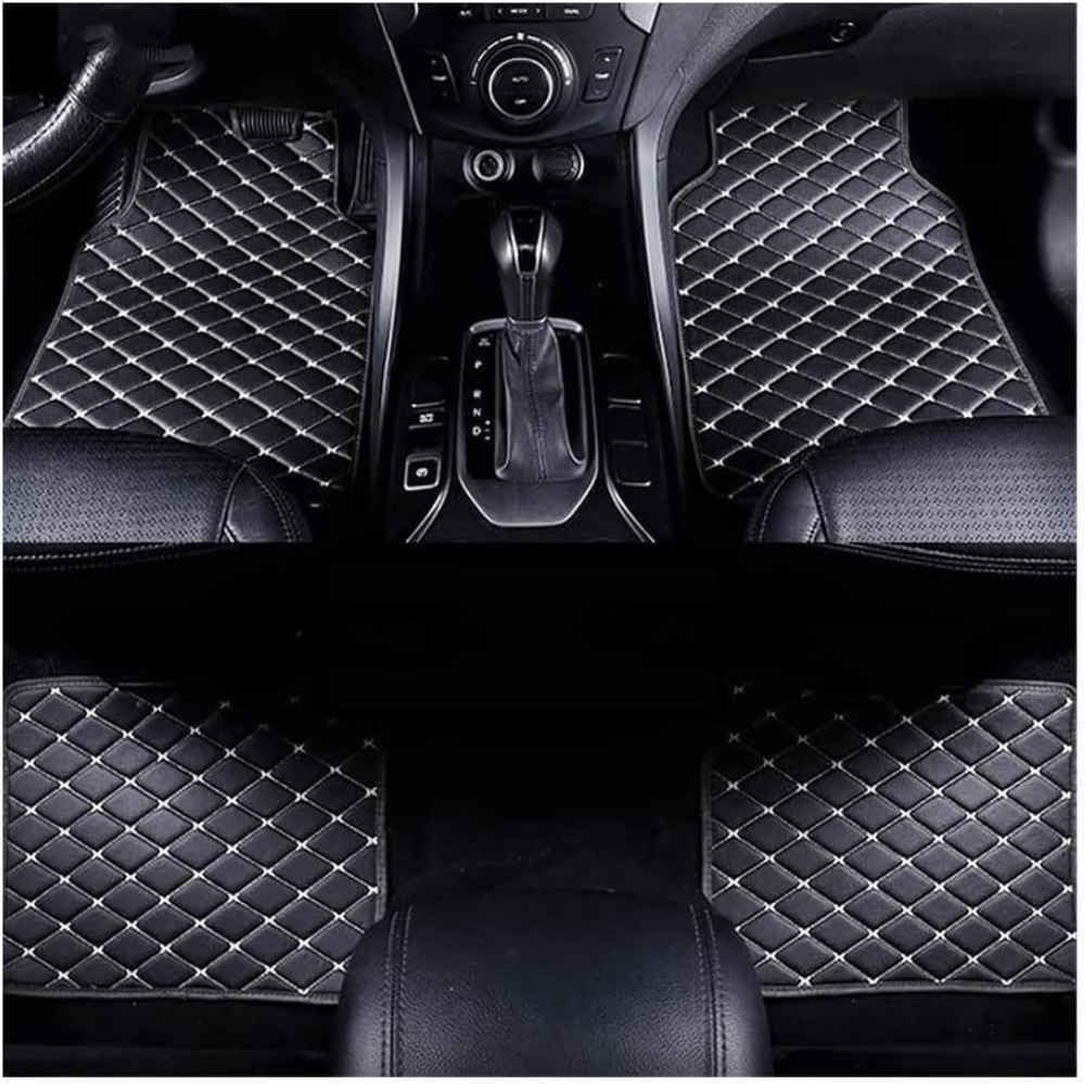 Auto Bodenmatte Fußmatten für Peugeot 2008 2020-2023 2024, Nach Maß Allwetterschutz Leder Fussmatten Vorne und Hinten Automatten Set,Black-beige-normal Auto Bodenmatte Fußmatten für Peugeot 2008 2020-2023 2024, Nach Maß Allwetterschutz Leder Fussmatten Vorne und Hinten Automatten Set,Black-beige-normal von MAALLOP