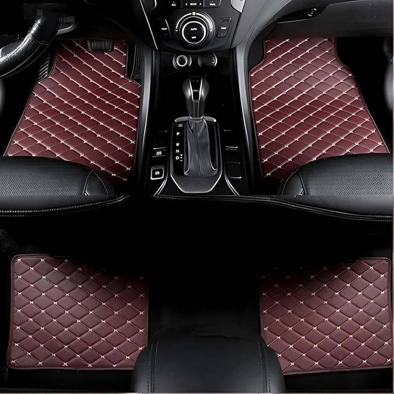 Auto FußMatten für Audi A5 Coupe 8T3 2011 2012 2013 2014 2015 2016, Leder Allwetter wasserdichte rutschfeste Auto Fussmatten Bodenschutz Unterlage Innenraum Zubehör,-Brown-normal von MAALLOP