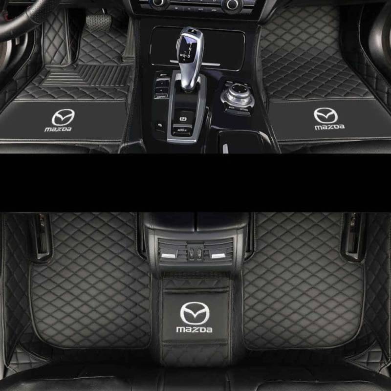 Auto Fußmatten, für Mazda CX-60 CX60 2022 2023 2024 PU-Leder Vollabdeckung Teppich Allwetter Wasserfest Antirutsch FußMatten Auto Fussmatten Set,A-RHD von MAALLOP