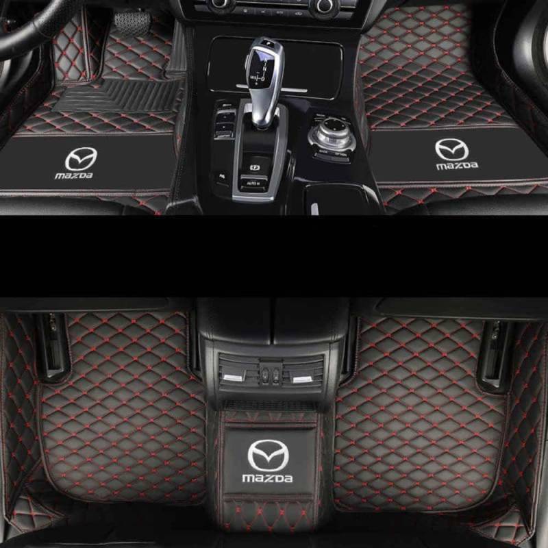 Auto Fußmatten, für Mazda CX-60 CX60 2022 2023 2024 PU-Leder Vollabdeckung Teppich Allwetter Wasserfest Antirutsch FußMatten Auto Fussmatten Set,B-RHD von MAALLOP