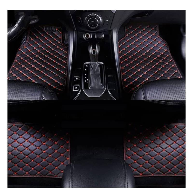 Auto Leder Fußmatten für Peugeot 107 108 206 207 207 CC 208 307 307 CC 308 308 CC 406 407, Ledermaterial Vorne Hinten wasserdichte rutschfeste Abriebfest Passgenau Allwetter Innenschut von MAALLOP