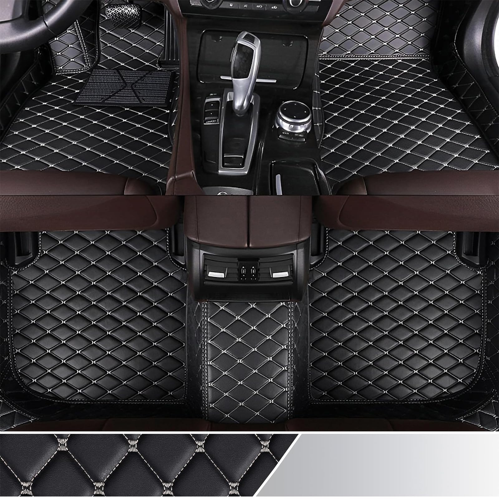 Auto Leder Fußmatten für VW Beetle / (Typ 5C) / Beetle Cabrio 2012-2017 2018 2019 Automatten Wasserdicht rutschfeste Bodenmatten Allwetter Fußmatten Autoteppiche Zubehör,Black Blue-normal von MAALLOP