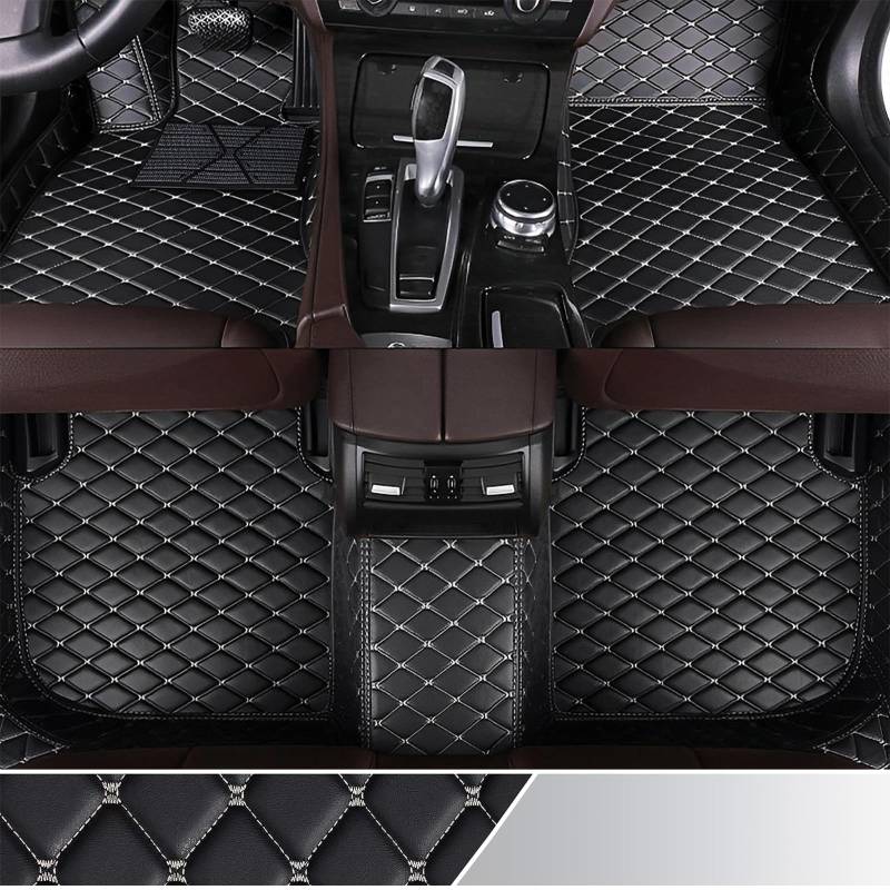 Auto Leder Fußmatten für VW Beetle / (Typ 5C) / Beetle Cabrio 2012-2017 2018 2019 Automatten Wasserdicht rutschfeste Bodenmatten Allwetter Fußmatten Autoteppiche Zubehör,Black Blue-normal von MAALLOP