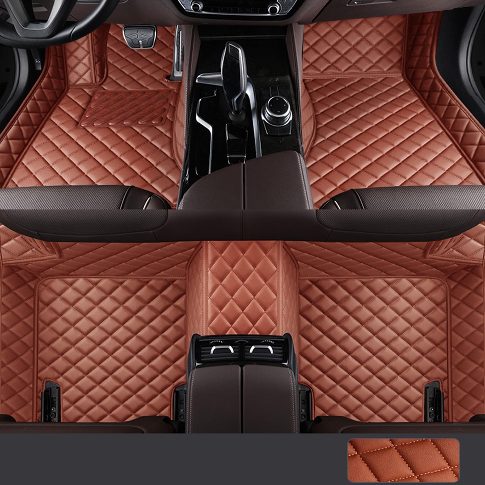 Auto Leder Fußmatten für VW Beetle / (Typ 5C) / Beetle Cabrio 2012-2017 2018 2019 Automatten Wasserdicht rutschfeste Bodenmatten Allwetter Fußmatten Autoteppiche Zubehör,Brown-normal von MAALLOP