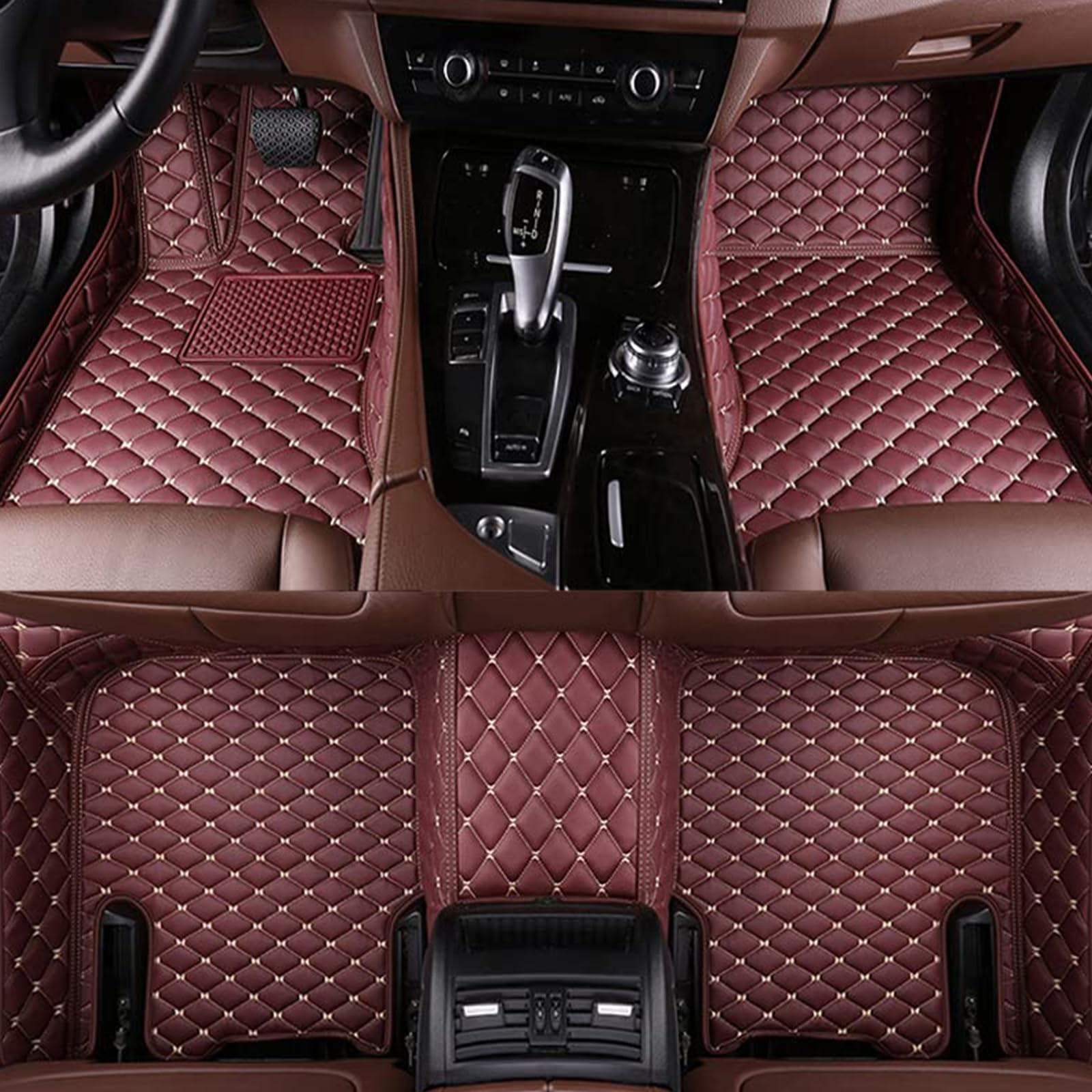 Auto Leder Fußmatten für VW Beetle / (Typ 5C) / Beetle Cabrio 2012-2017 2018 2019 Automatten Wasserdicht rutschfeste Bodenmatten Allwetter Fußmatten Autoteppiche Zubehör,Light Brown-normal von MAALLOP