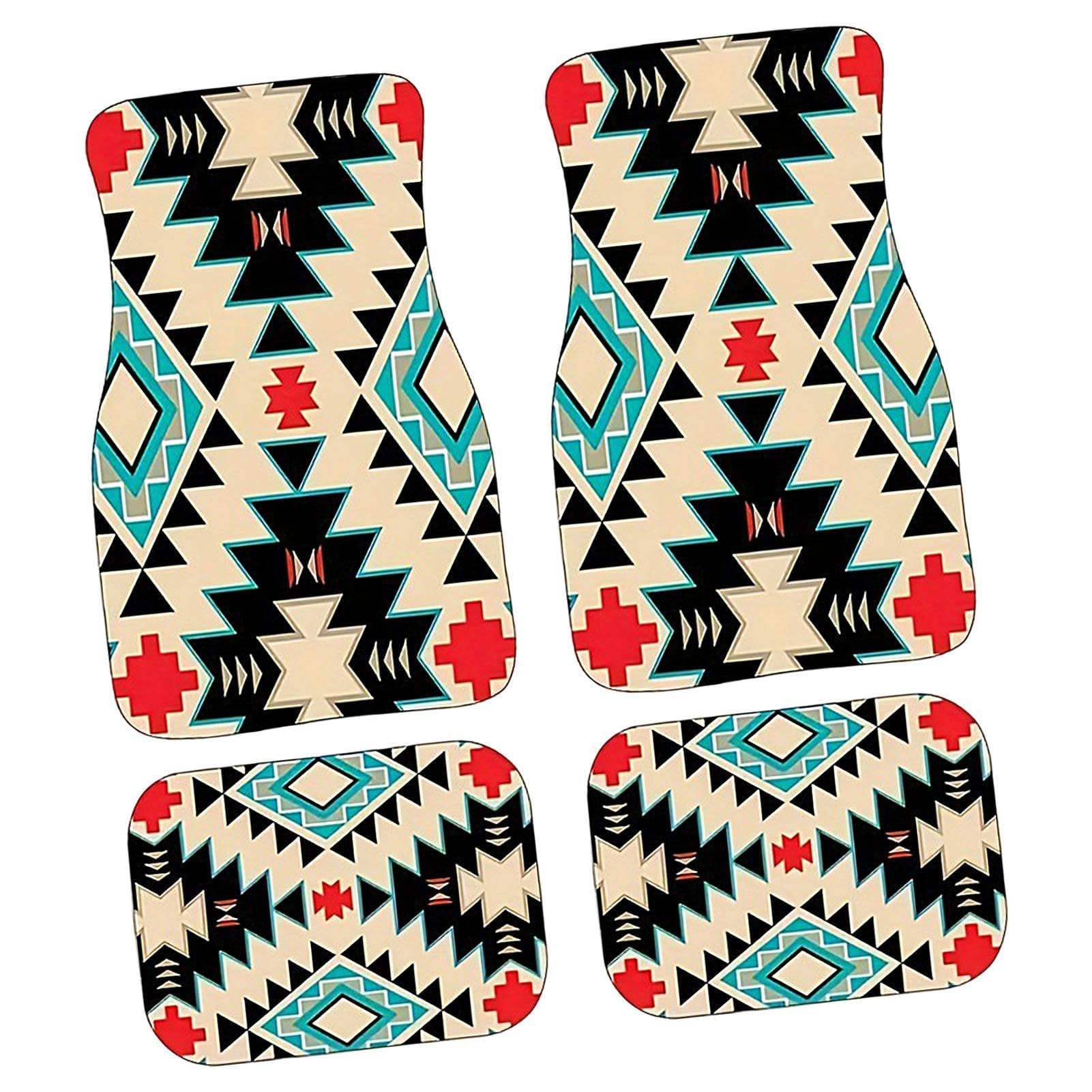 Böhmische Automatten – Bunte Auto-Fußmatten, Innendekoration, Automatten | 4-teiliges einzigartiges Boho-Stil Autoteppich-Set, universelle Passform, Boho-Autozubehör für Autos, schützt vor Schnee Böhmische Automatten – Bunte Auto-Fußmatten, Innendekoration, Automatten | 4-teiliges einzigartiges Boho-Stil Autoteppich-Set, universelle Passform, Boho-Autozubehör für Autos, schützt vor Schnee von MAALLOP
