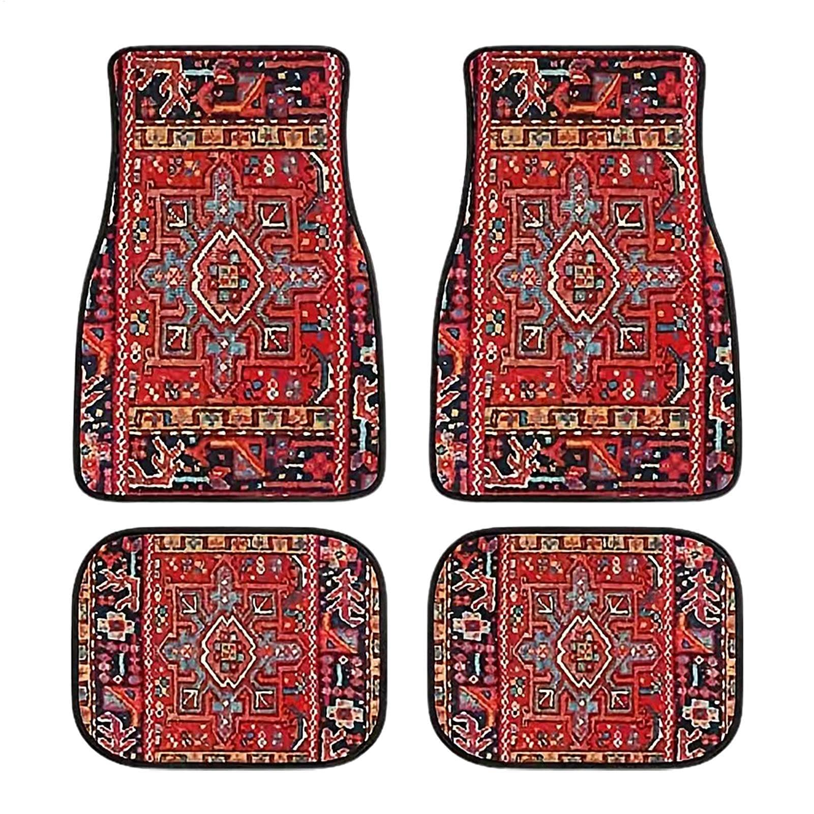 Boho-Auto-Fußmatte | 4 Stück Retro-Design-Automatten | Bohemian Auto Matten | Staubdichte Und rutschfeste Automatten | Strapazierfähige Teppiche | Böhmisches Autozubehör | Dekorative Auto-Fußmatten Boho-Auto-Fußmatte | 4 Stück Retro-Design-Automatten | Bohemian Auto Matten | Staubdichte Und rutschfeste Automatten | Strapazierfähige Teppiche | Böhmisches Autozubehör | Dekorative Auto-Fußmatten von MAALLOP