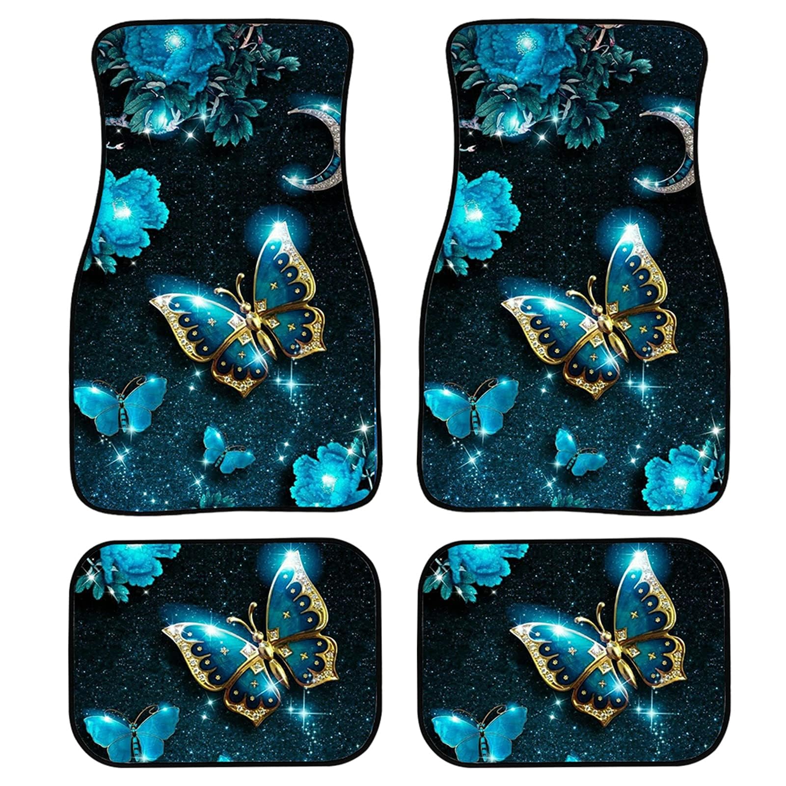 Bunte Hippie-Gänseblümchen-Muster, universelle Automatten, robuste Gummimatten, rutschfest, Bequeme Auto-Vorder- und Rückseite,Galaxy Butterfly u2013 Blau Bunte Hippie-Gänseblümchen-Muster, universelle Automatten, robuste Gummimatten, rutschfest, Bequeme Auto-Vorder- und Rückseite,Galaxy Butterfly u2013 Blau von MAALLOP