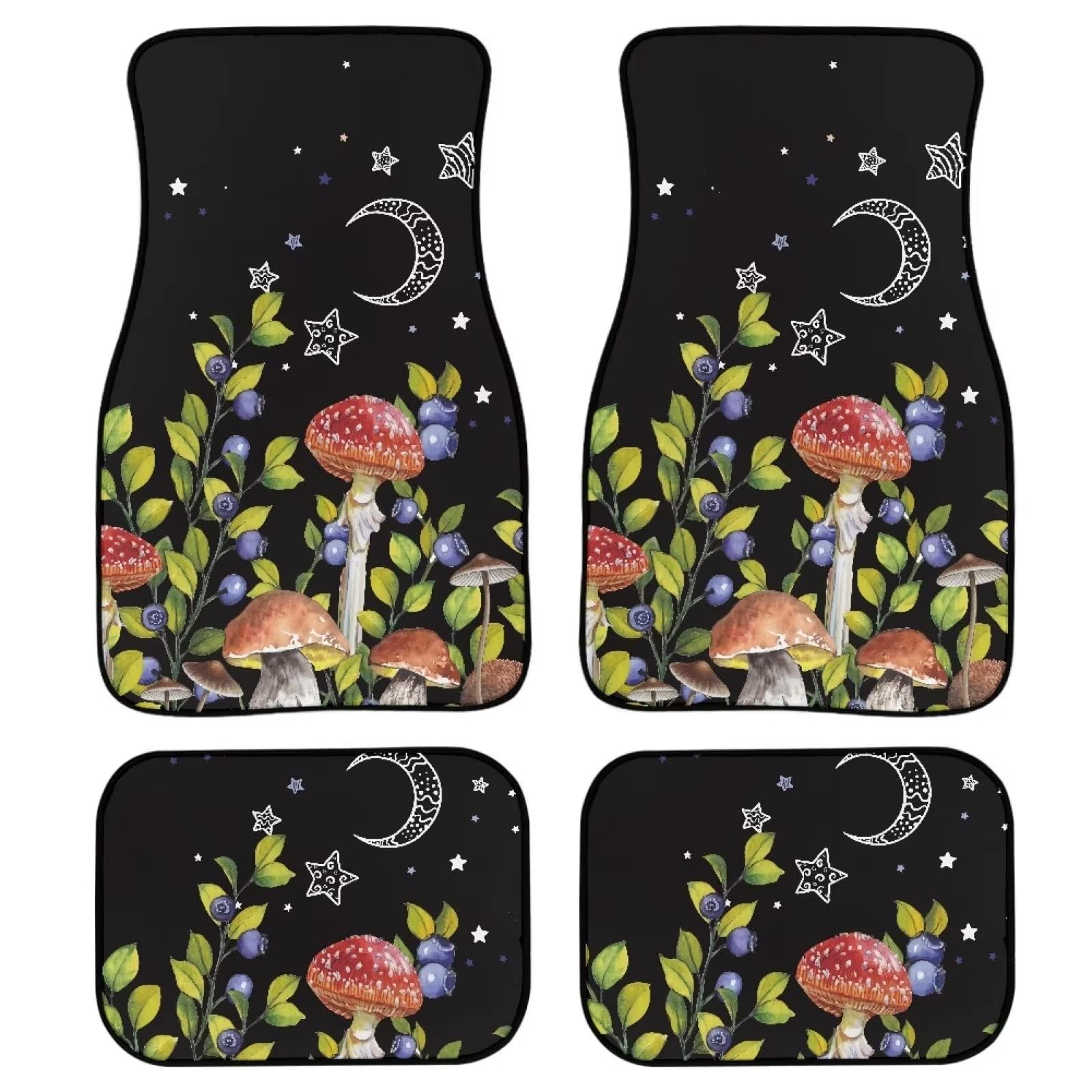 Bunte Hippie-Gänseblümchen-Muster, universelle Automatten, robuste Gummimatten, rutschfest, Bequeme Auto-Vorder- und Rückseite,Pilz-Aufdruck Schwarz Bunte Hippie-Gänseblümchen-Muster, universelle Automatten, robuste Gummimatten, rutschfest, Bequeme Auto-Vorder- und Rückseite,Pilz-Aufdruck Schwarz von MAALLOP