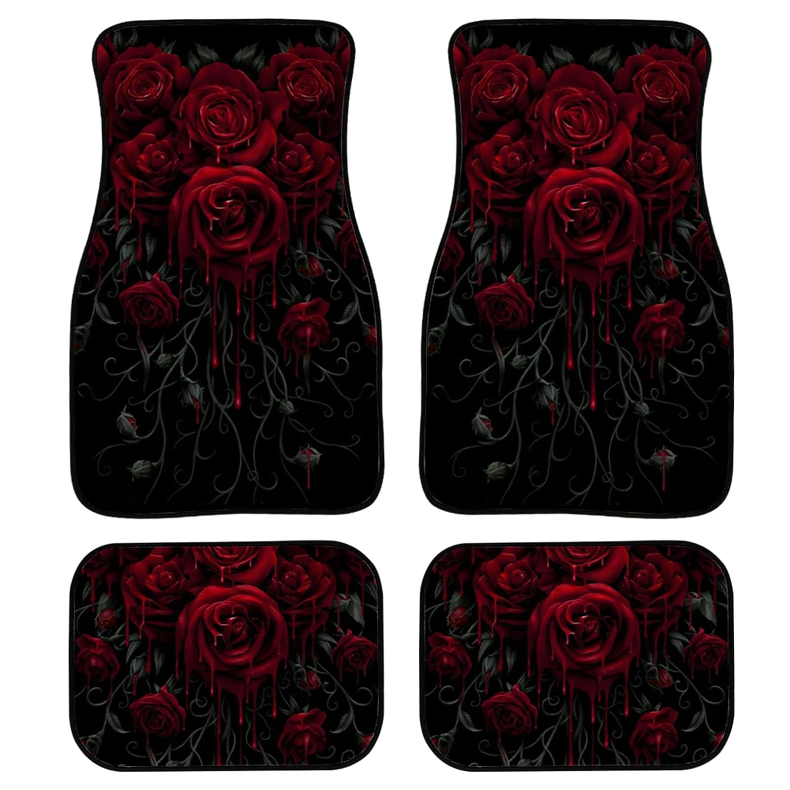 Bunte Hippie-Gänseblümchen-Muster, universelle Automatten, robuste Gummimatten, rutschfest, Bequeme Auto-Vorder- und Rückseite,Rose - Rot Bunte Hippie-Gänseblümchen-Muster, universelle Automatten, robuste Gummimatten, rutschfest, Bequeme Auto-Vorder- und Rückseite,Rose - Rot von MAALLOP