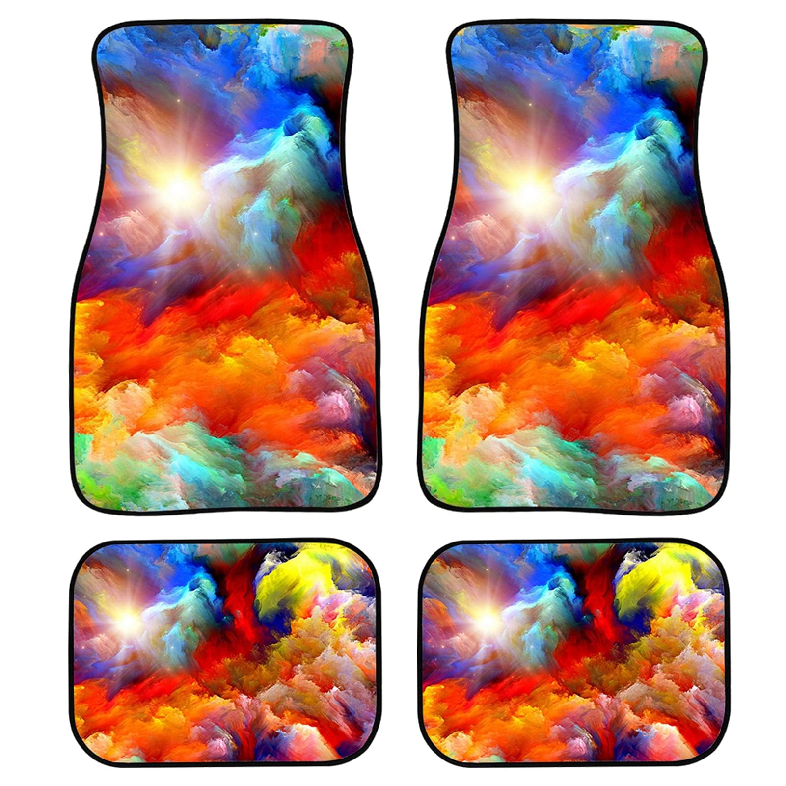 Bunte Hippie-Gänseblümchen-Muster, universelle Automatten, robuste Gummimatten, rutschfest, Bequeme Auto-Vorder- und Rückseite,Space Galaxy u2013 Multi Bunte Hippie-Gänseblümchen-Muster, universelle Automatten, robuste Gummimatten, rutschfest, Bequeme Auto-Vorder- und Rückseite,Space Galaxy u2013 Multi von MAALLOP