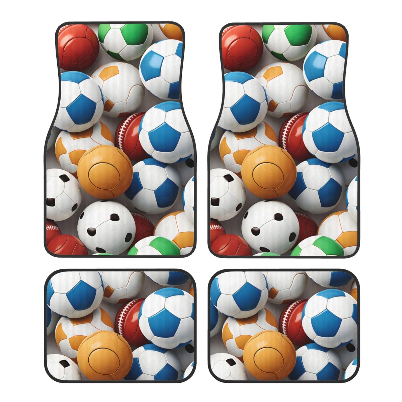 Bunte Stern Automatten Set mit 4 Universal Auto Fußmatten Anti-Rutsch Auto Fußmatten Dekorative Auto Teppich Protektoren für SUV Van LKW,Bunter Sportball Bunte Stern Automatten Set mit 4 Universal Auto Fußmatten Anti-Rutsch Auto Fußmatten Dekorative Auto Teppich Protektoren für SUV Van LKW,Bunter Sportball von MAALLOP