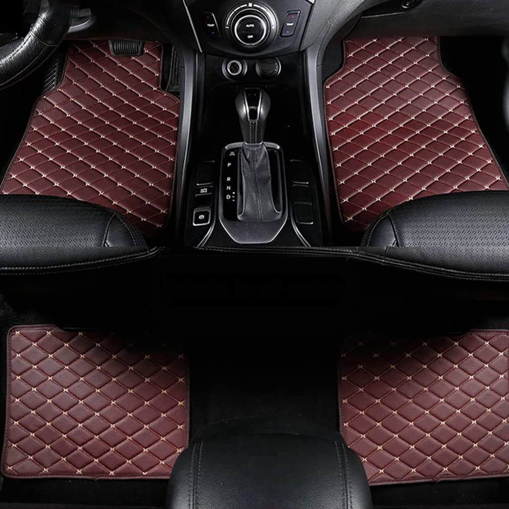 Fußmatten Leder Auto für Mercedes-Benz GLC SUV (X253) Glc 200 250 300 300e 350e 300de 2015-2023,Fussmatten Set Anti-Rutsch Bodenmatte Allwetter wasserdichte Teppiche,A/Coffee-normal von MAALLOP