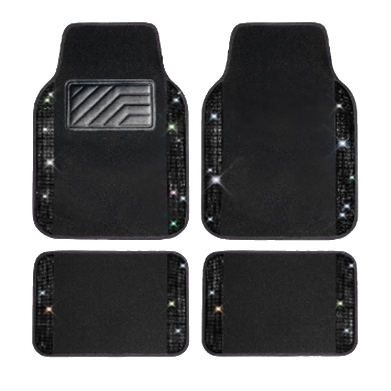 Glänzende Automatte | Glänzende Strasssteine Teppich Auto Fußmatten | Wasserdichter Vorne und Hinten Autoteppich Komplettes Set mit Anti-Rutsch-PVC-Pad,schwarz/Strasssteine Glänzende Automatte | Glänzende Strasssteine Teppich Auto Fußmatten | Wasserdichter Vorne und Hinten Autoteppich Komplettes Set mit Anti-Rutsch-PVC-Pad,schwarz/Strasssteine von MAALLOP