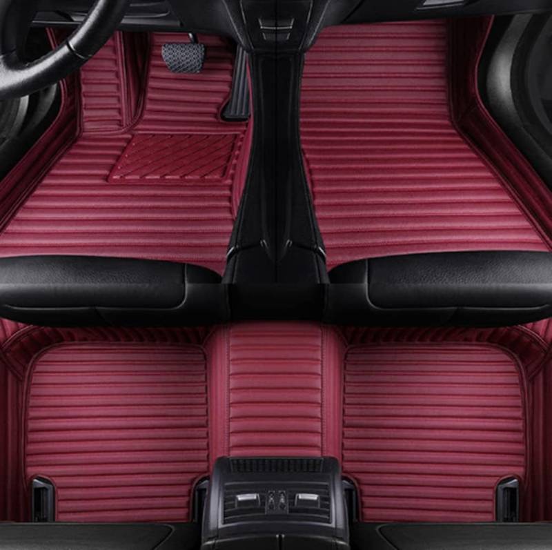 Nach Maß Auto FußMatten für 99% Stufenheck, Schrägheck, Coupe, Kombi, Cabriolet, Großraumlimousine 2000-2024,Streifen Rotwein von MAALLOP