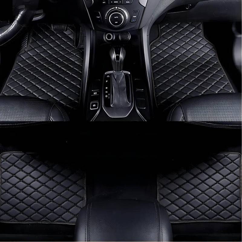 Nach Maß Auto FußMatten für Mercedes Benz GLC 200 260 300 200d 220d 300d 300e 300de 400d AMG GLC 43 63 Leder Wasserfest Antirutsch,A/All-Black-normal von MAALLOP