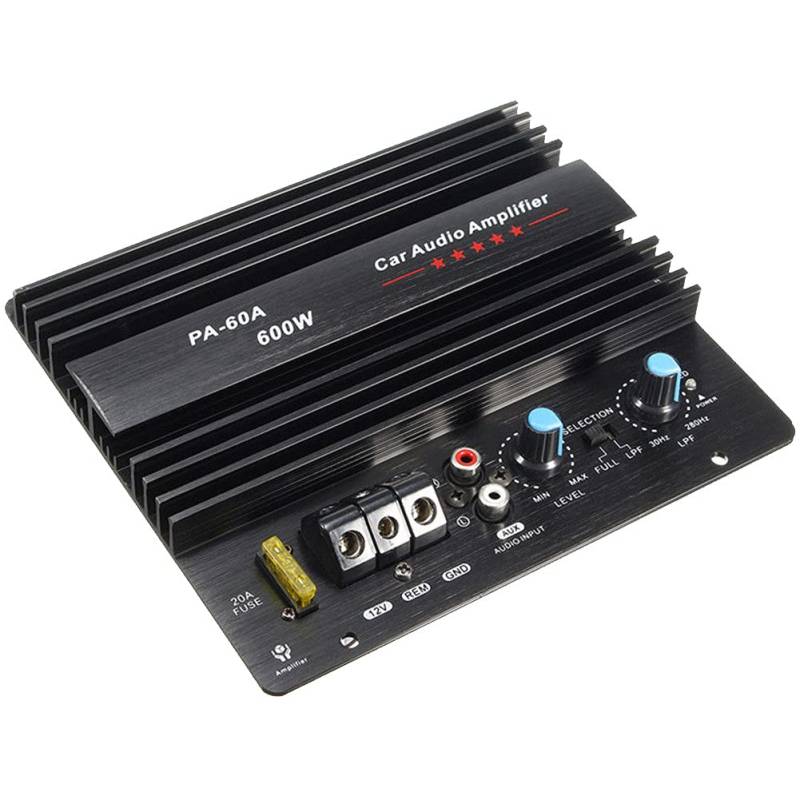 MABSSI 12V 600W Kfz VerstäRker Platine PA-60A Subwoofer Schaltkreis Schaltung Kfz VerstäRker Endstufe,Schwarz von MABSSI
