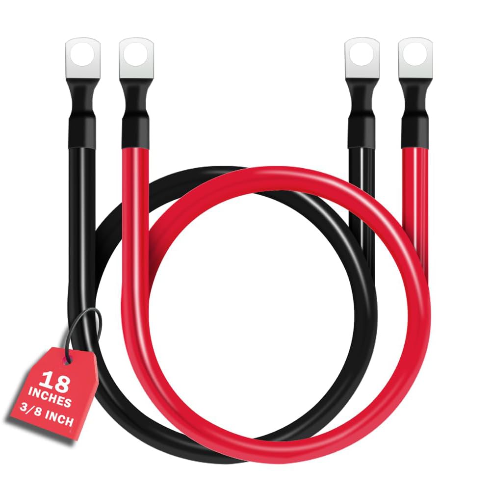 4 AWG Batteriekabel 4AWG Gauge Reines Kupfer Batterie Wechselrichter Kabel mit 3/8 in Lugs Beide Enden Power Inverter Wire Set für Automotive Solar Marine Boot RV Auto Motorrad Rot und Schwarz (18In) 4 AWG Batteriekabel 4AWG Gauge Reines Kupfer Batterie Wechselrichter Kabel mit 3/8 in Lugs Beide Enden Power Inverter Wire Set für Automotive Solar Marine Boot RV Auto Motorrad Rot und Schwarz (18In) von MACHSWON