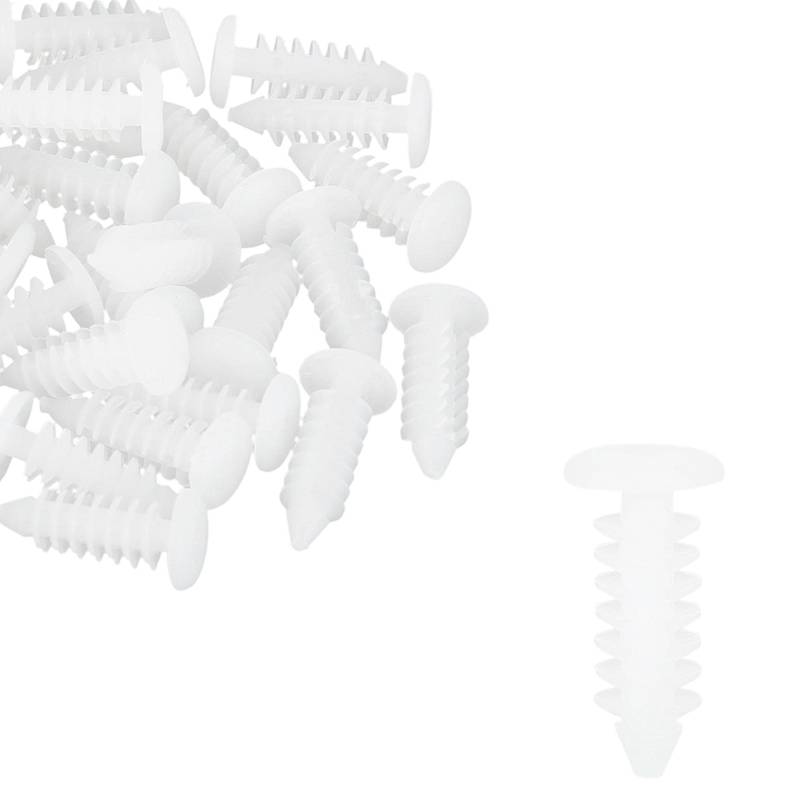 MACHSWON 40 Stück 6 mm Lochdurchmesser Kunststoff Bolzen Nieten Befestigung Kotflügel Stoßstange Halter Clips Weiß für Auto von MACHSWON