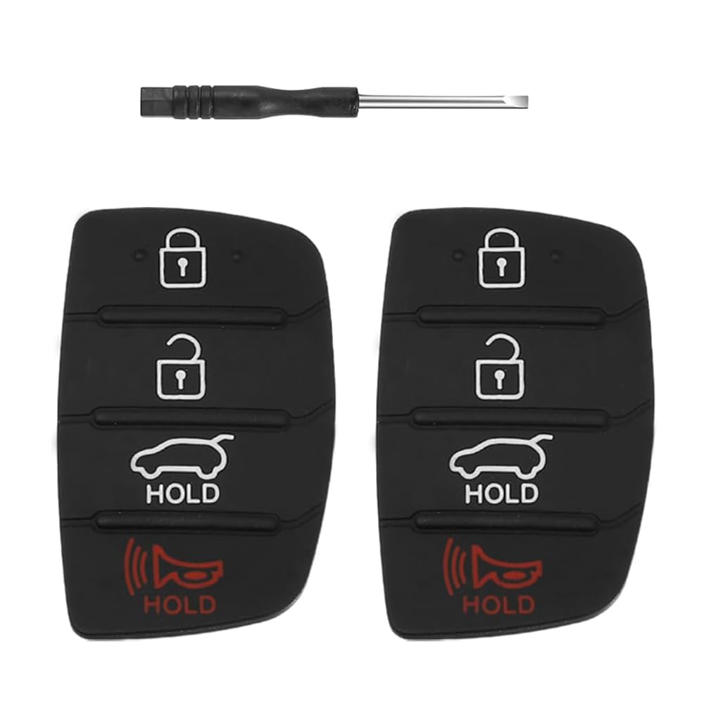 MACHSWON 2 Stück Schlüsselanhänger Gummi Tastenpolster Ersatz für Hyundai Santa Fe Sport Sonata 2013–2018 Keyless Entry Fernbedienung Flip Auto Schlüsselanhänger Gehäuse Einsatz Tastatur 4 Tasten MACHSWON 2 Stück Schlüsselanhänger Gummi Tastenpolster Ersatz für Hyundai Santa Fe Sport Sonata 2013–2018 Keyless Entry Fernbedienung Flip Auto Schlüsselanhänger Gehäuse Einsatz Tastatur 4 Tasten von MACHSWON