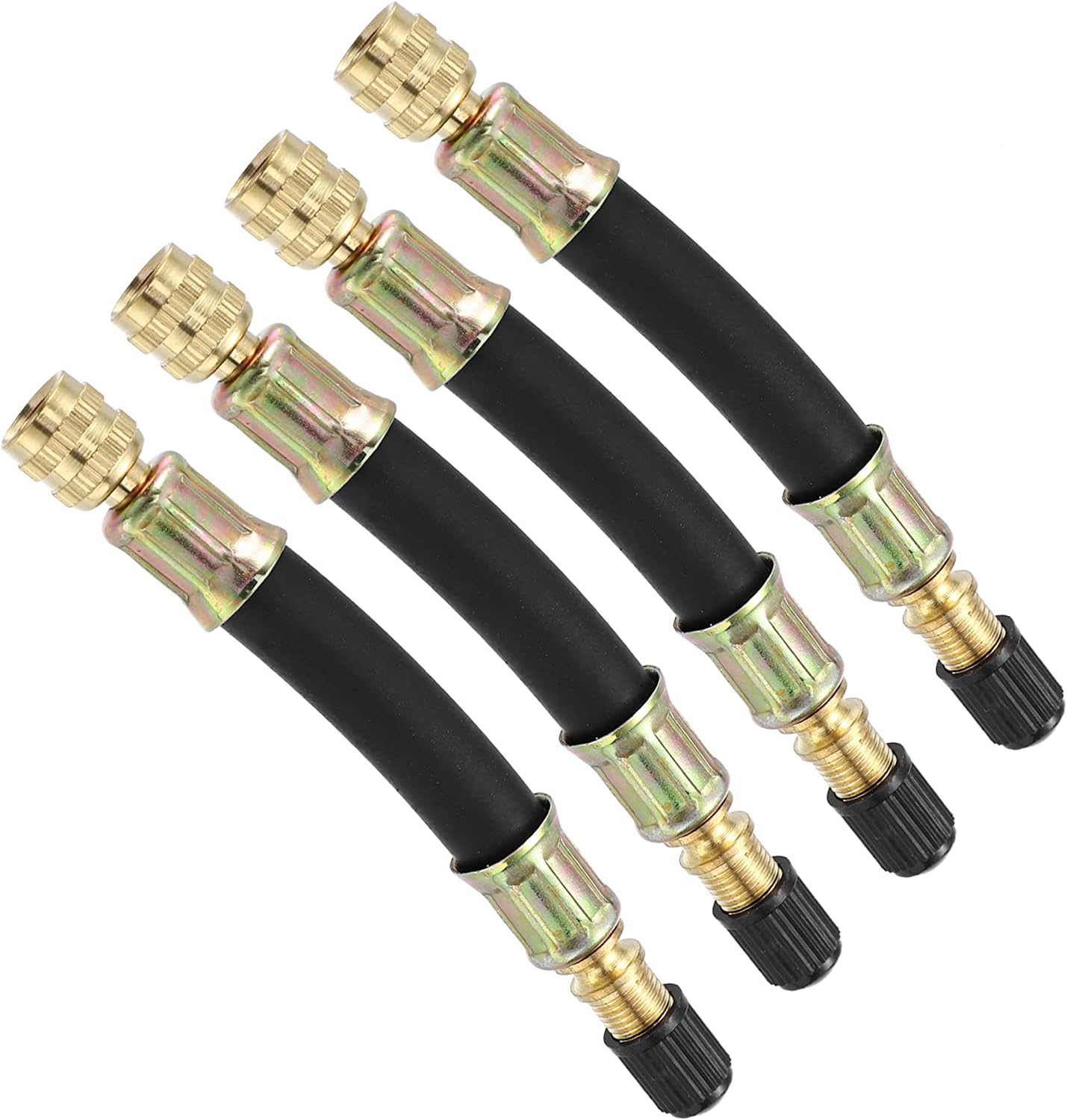 MACHSWON 4 Stück Reifenventil-Verlängerungsvorbau-Adapter Werkzeug für Auto, LKW, Fahrrad, Anhänger, Wohnmobil, tragbarer Luftkompressor, flexible Doppelventilverlängerung, Rohre, 10 cm MACHSWON 4 Stück Reifenventil-Verlängerungsvorbau-Adapter Werkzeug für Auto, LKW, Fahrrad, Anhänger, Wohnmobil, tragbarer Luftkompressor, flexible Doppelventilverlängerung, Rohre, 10 cm von MACHSWON
