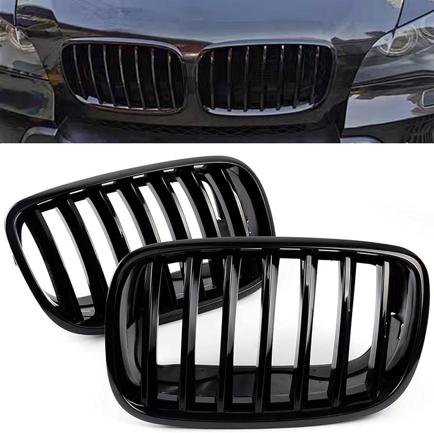 MACHSWON Kühlergrill ABS schwarz glänzend Nieren Grill Autoteile passend für BMW X5 E70 X6 E71 2007 2008 2010 2011 2012 2013 2014 MACHSWON Kühlergrill ABS schwarz glänzend Nieren Grill Autoteile passend für BMW X5 E70 X6 E71 2007 2008 2010 2011 2012 2013 2014 von MACHSWON