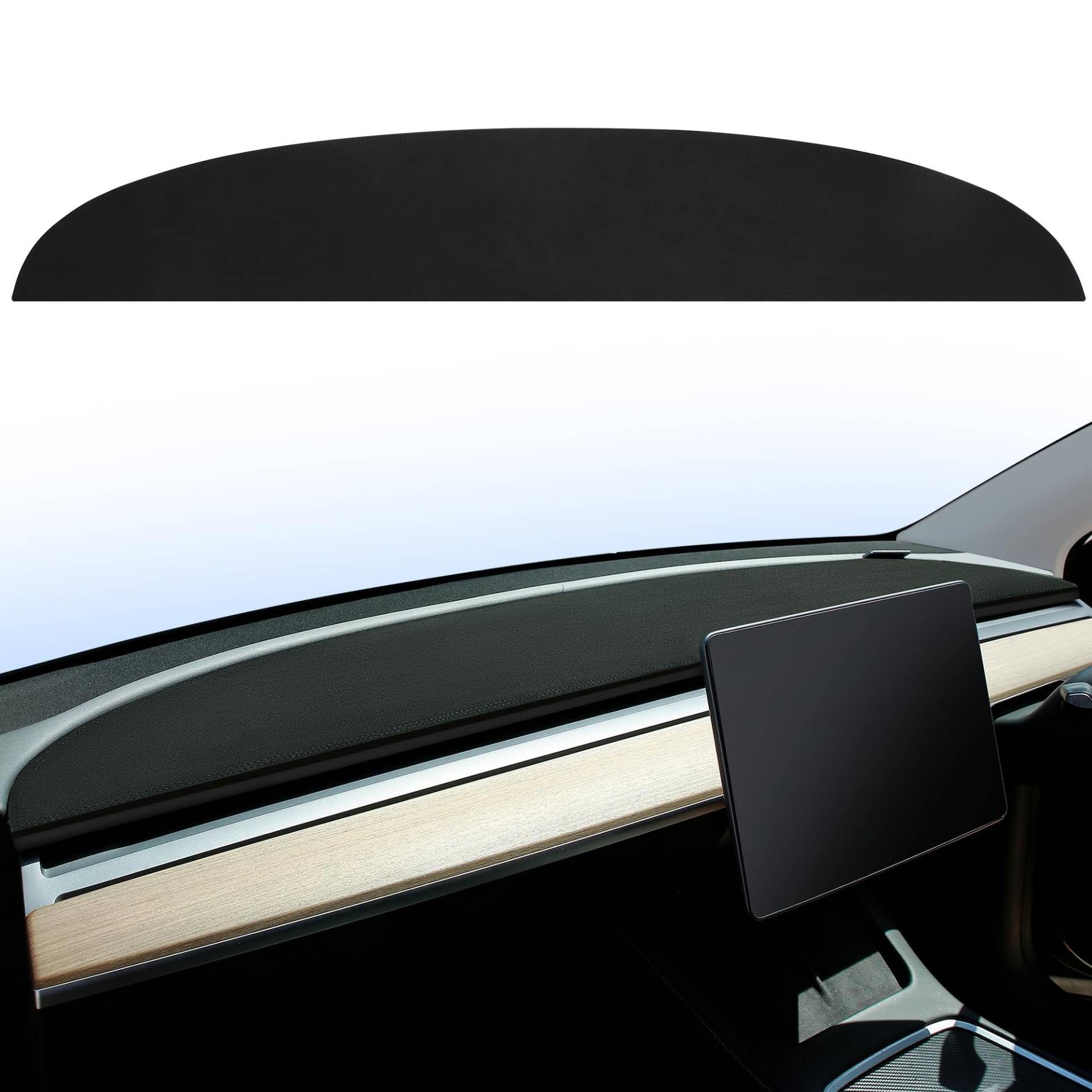 MACHSWON Model Y Model 3 Armaturenbrettabdeckung Alcantara Armaturenbrett Pad Armaturenbrettmatte für Tesla Model Y Model 3 2017-2021 2022 2023 Innenraum Tesla Zubehör von MACHSWON