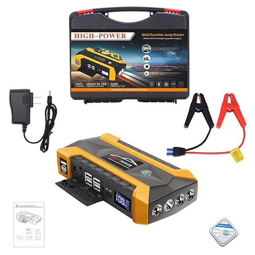MACHSWON Starthilfepaket für Autobatterien – tragbar, leistungsstark, multifunktional, langlebig und zuverlässig, Gelb, mit Werkzeugkasten MACHSWON Starthilfepaket für Autobatterien – tragbar, leistungsstark, multifunktional, langlebig und zuverlässig, Gelb, mit Werkzeugkasten von MACHSWON