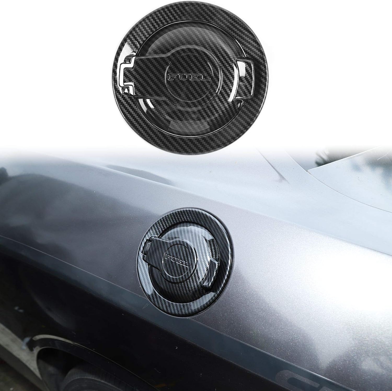 Schwarze Kohlefaser-Tankdeckel-Türabdeckung für Dodge Challenger 2008–2023 Tankdeckel Schwarze Kohlefaser-Tankdeckel-Türabdeckung für Dodge Challenger 2008–2023 Tankdeckel von MACHSWON