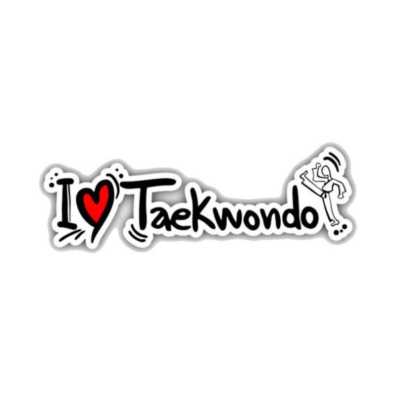 MACMRD Auto Aufkleber 15 * 5 cm Autoaufkleber Lustige Worte I Love Taekwondo Decals Fashion Bumper Window Waterproof Decal von MACMRD