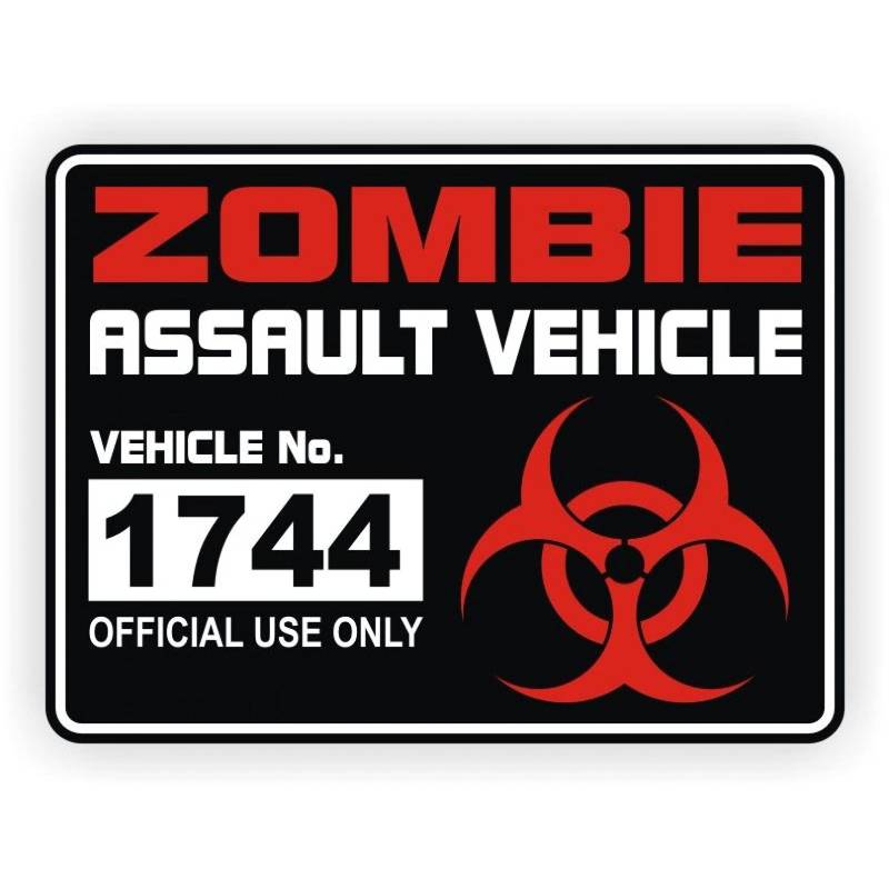 MACMRD Auto Aufkleber 15 X 11,2 cm Fashion Zombie Assault Vehicle License Retroreflektierende Autoaufkleber Motorrad-Aufkleber von MACMRD