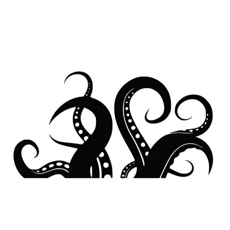 MACMRD Auto Aufkleber 19 cm * 10,2 cm Octopus Tentakel Mode Vinyl Auto-Styling Aufkleber Aufkleber Schwarz/Silber von MACMRD