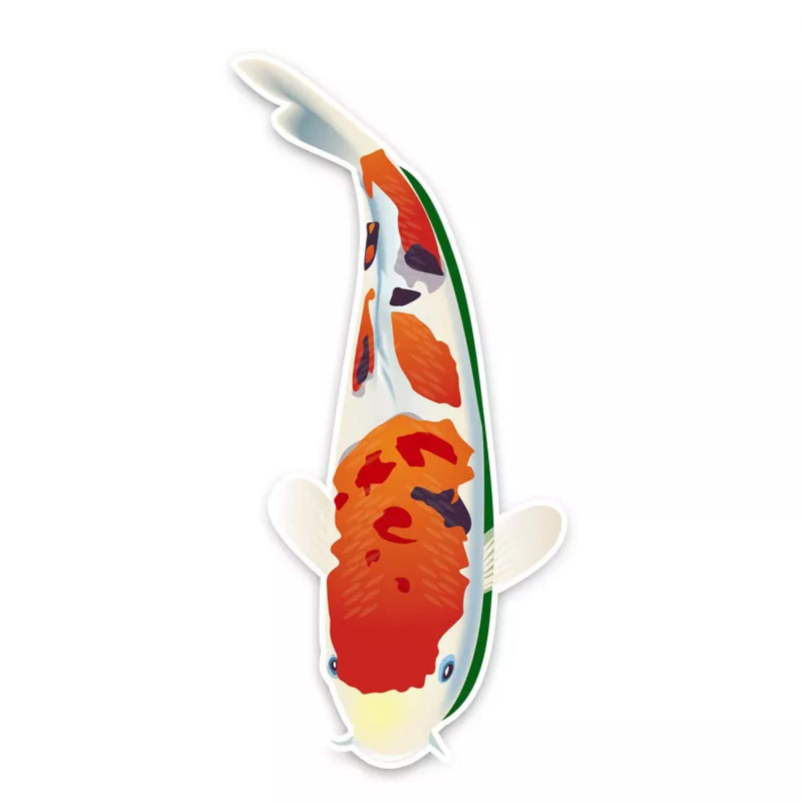 MACMRD Auto Aufkleber 7 cm * 15,2 cm Mode Reflektierende Tier Koi PVC Auto Aufkleber Aufkleber Auto Außen Zubehör von MACMRD