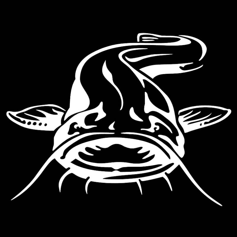 MACMRD Autoaufkleber Netter Wels, Wasserdichter PVC-Auto-Sticker für Metall, Fisch-Design, Schwarz von MACMRD