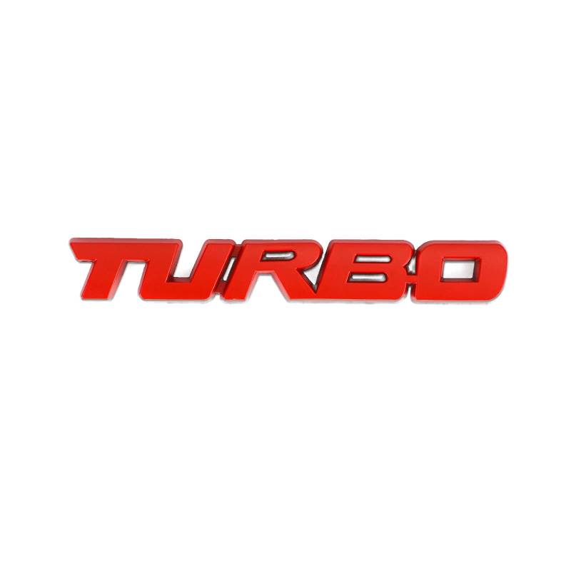 MAD HORNETS 3D-Turbo-Logo, Auto-Emblem, Kofferraum-Aufkleber, rot. von MAD HORNETS