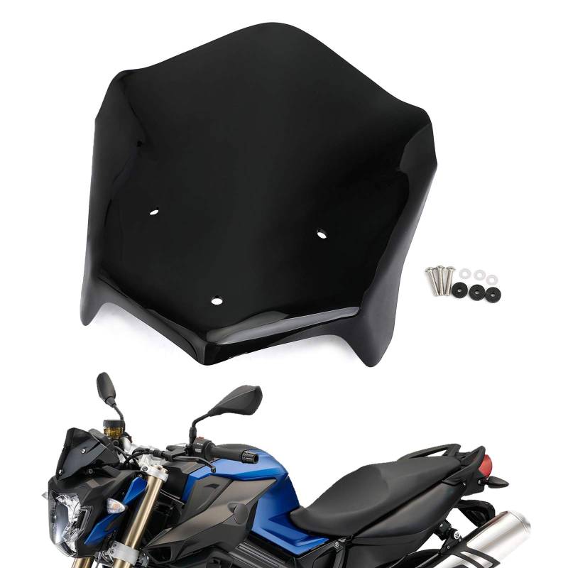 MAD HORNETS ABS Kunststoff Motorrad Windschutzscheibe Windschutzscheibe Windschutzscheibe für F800R 2015-2020 schwarz von MAD HORNETS