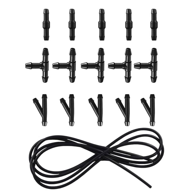 MAEXUS® Universal Scheibenwaschanlage, 3M Scheibenwaschanlage Schlauch, Unterdruckschlauch Automotive Schlauch mit 15 Stücke Schlauchverbinder, Schlauch Reparaturset von MAEXUS