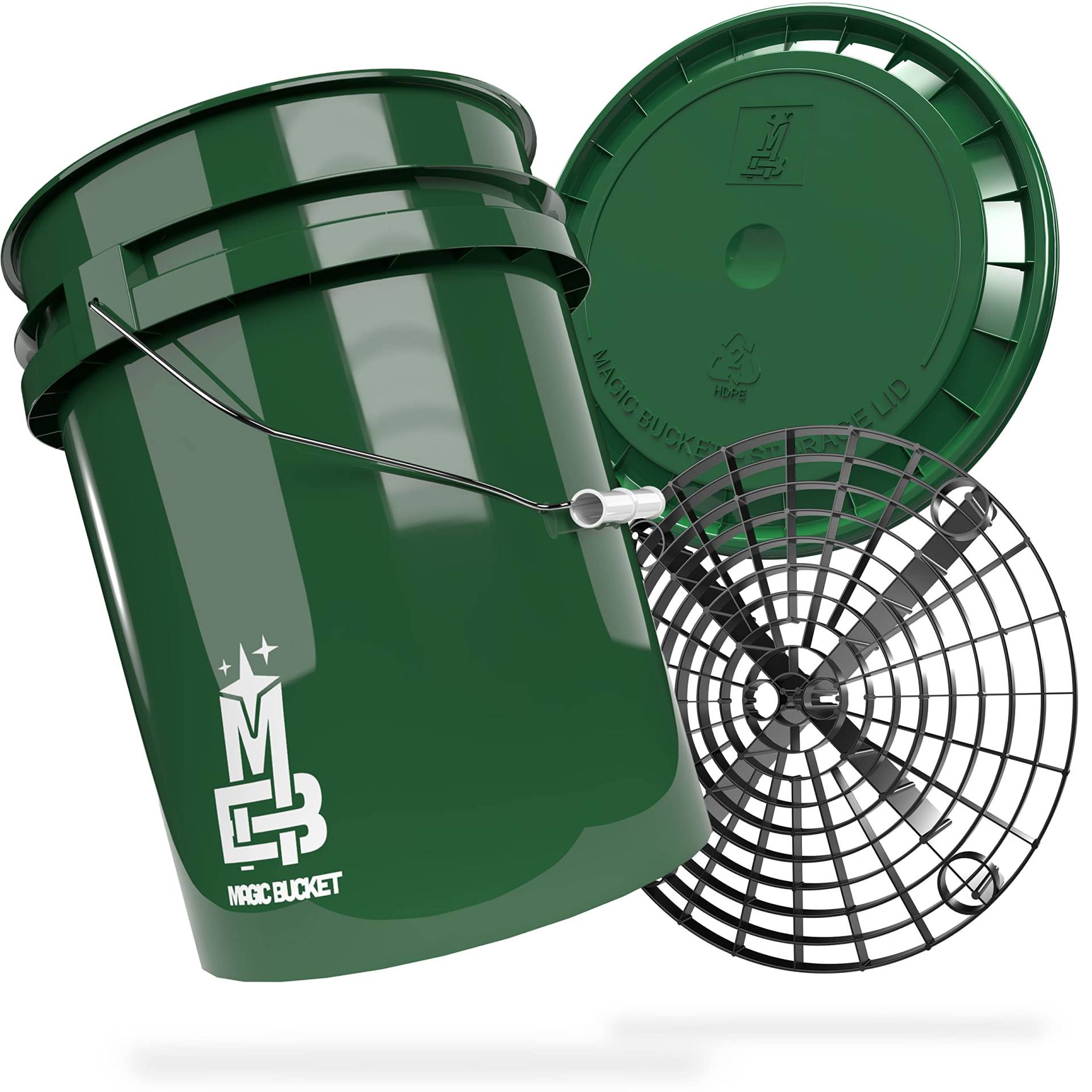 MAGIC BUCKET | Auto Handwäsche Bundle | Wascheimer mit passendem Eimer Deckel 5 US GALLONEN ca. 20 Liter | Mit Grit Guard Eimereinsatz Schmutzsieb | Waschset Dunkelgrün/Schwarz MAGIC BUCKET | Auto Handwäsche Bundle | Wascheimer mit passendem Eimer Deckel 5 US GALLONEN ca. 20 Liter | Mit Grit Guard Eimereinsatz Schmutzsieb | Waschset Dunkelgrün/Schwarz von MAGIC BUCKET
