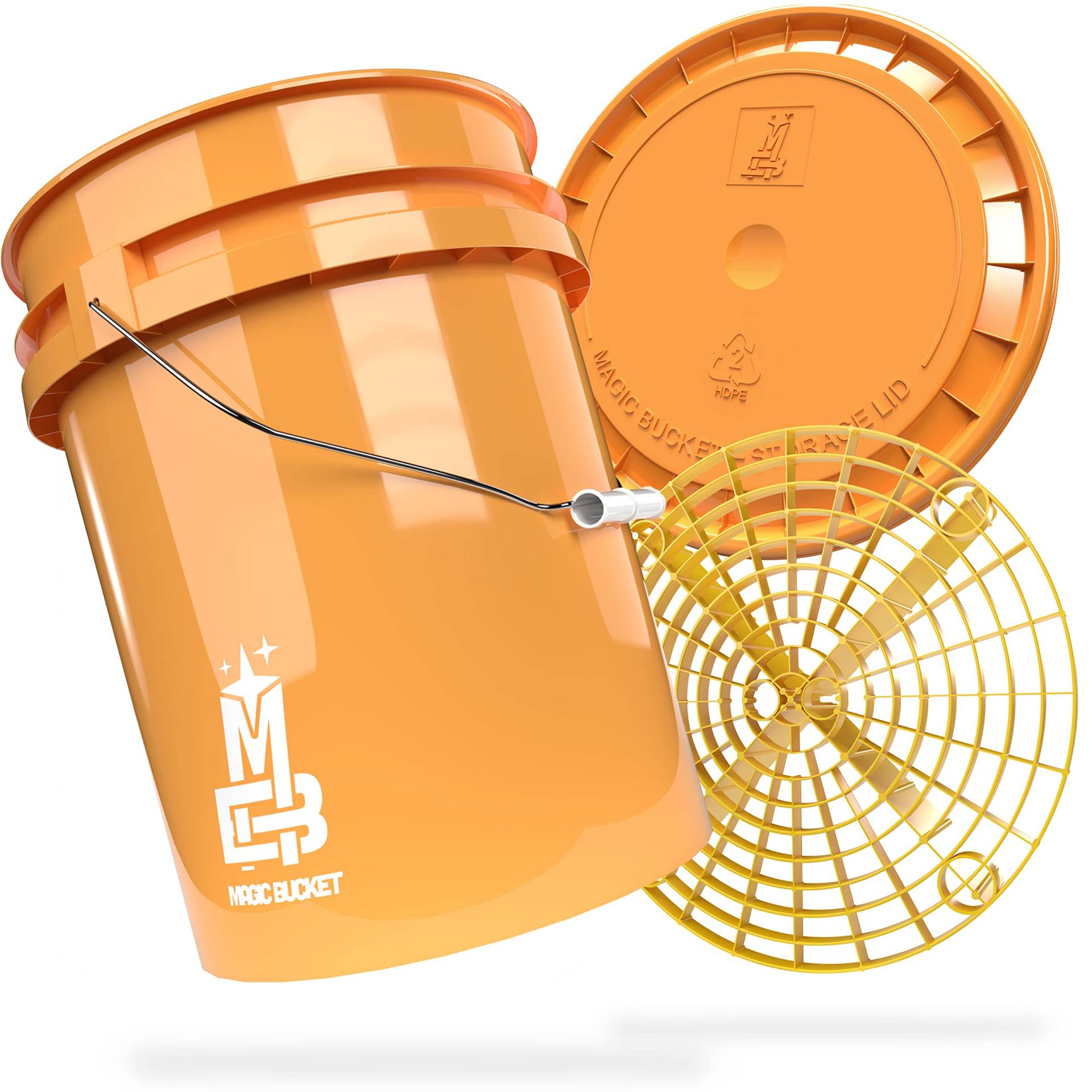MAGIC BUCKET | Auto Handwäsche Bundle | Wascheimer mit passendem Eimer Deckel 5 US GALLONEN ca. 20 Liter | Mit Grit Guard Eimereinsatz Schmutzsieb | Waschset Orange/Gelb MAGIC BUCKET | Auto Handwäsche Bundle | Wascheimer mit passendem Eimer Deckel 5 US GALLONEN ca. 20 Liter | Mit Grit Guard Eimereinsatz Schmutzsieb | Waschset Orange/Gelb von MAGIC BUCKET