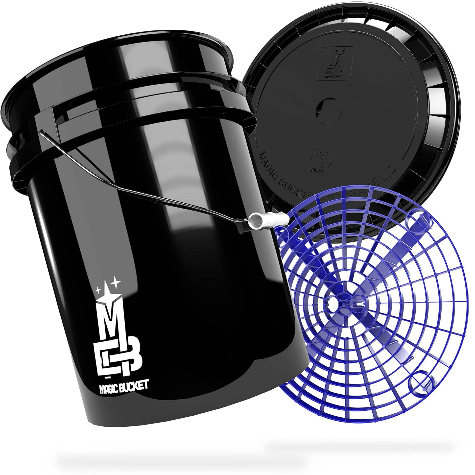 MAGIC BUCKET | Auto Handwäsche Bundle | Wascheimer mit passendem Eimer Deckel 5 US GALLONEN ca. 20 Liter | Mit Grit Guard Eimereinsatz Schmutzsieb | Waschset Schwarz/Blau MAGIC BUCKET | Auto Handwäsche Bundle | Wascheimer mit passendem Eimer Deckel 5 US GALLONEN ca. 20 Liter | Mit Grit Guard Eimereinsatz Schmutzsieb | Waschset Schwarz/Blau von MAGIC BUCKET