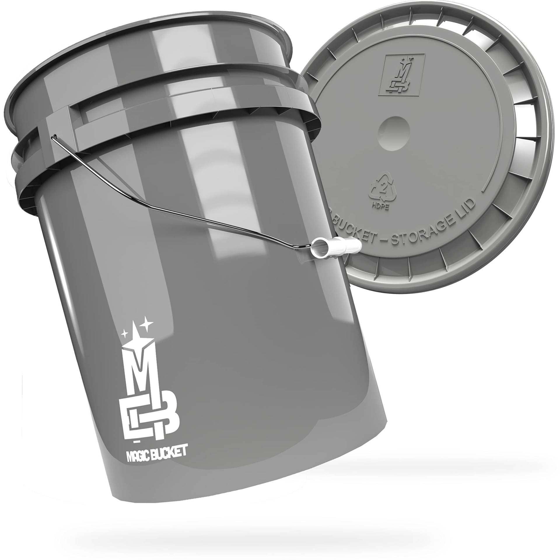 MAGIC BUCKET | Wascheimer Set für Auto Handwäsche Grau mit passendem Eimer Deckel | 5 US GALLONEN ca. 20 Liter | kompatibel mit Grit Guard, Detail Guardz Dirt Lock, Chemical Guys Dirt Trap MAGIC BUCKET | Wascheimer Set für Auto Handwäsche Grau mit passendem Eimer Deckel | 5 US GALLONEN ca. 20 Liter | kompatibel mit Grit Guard, Detail Guardz Dirt Lock, Chemical Guys Dirt Trap von MAGIC BUCKET