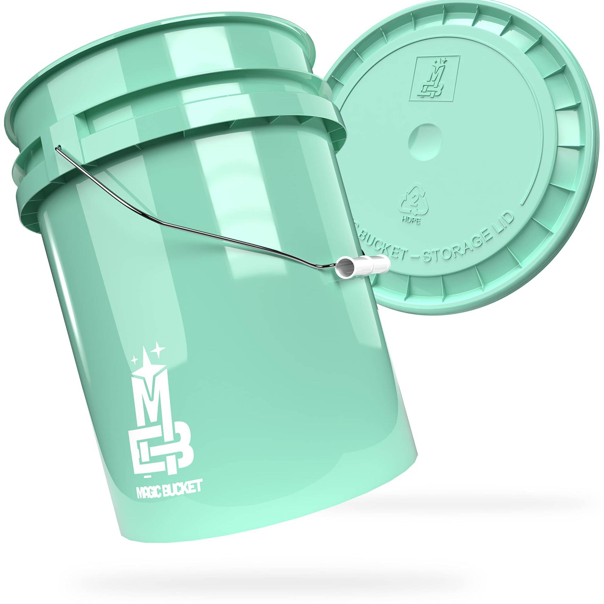 MAGIC BUCKET | Wascheimer Set für Auto Handwäsche Mint mit passendem Eimer Deckel | 5 US GALLONEN ca. 20 Liter | kompatibel mit Grit Guard, Detail Guardz Dirt Lock, Chemical Guys Dirt Trap MAGIC BUCKET | Wascheimer Set für Auto Handwäsche Mint mit passendem Eimer Deckel | 5 US GALLONEN ca. 20 Liter | kompatibel mit Grit Guard, Detail Guardz Dirt Lock, Chemical Guys Dirt Trap von MAGIC BUCKET