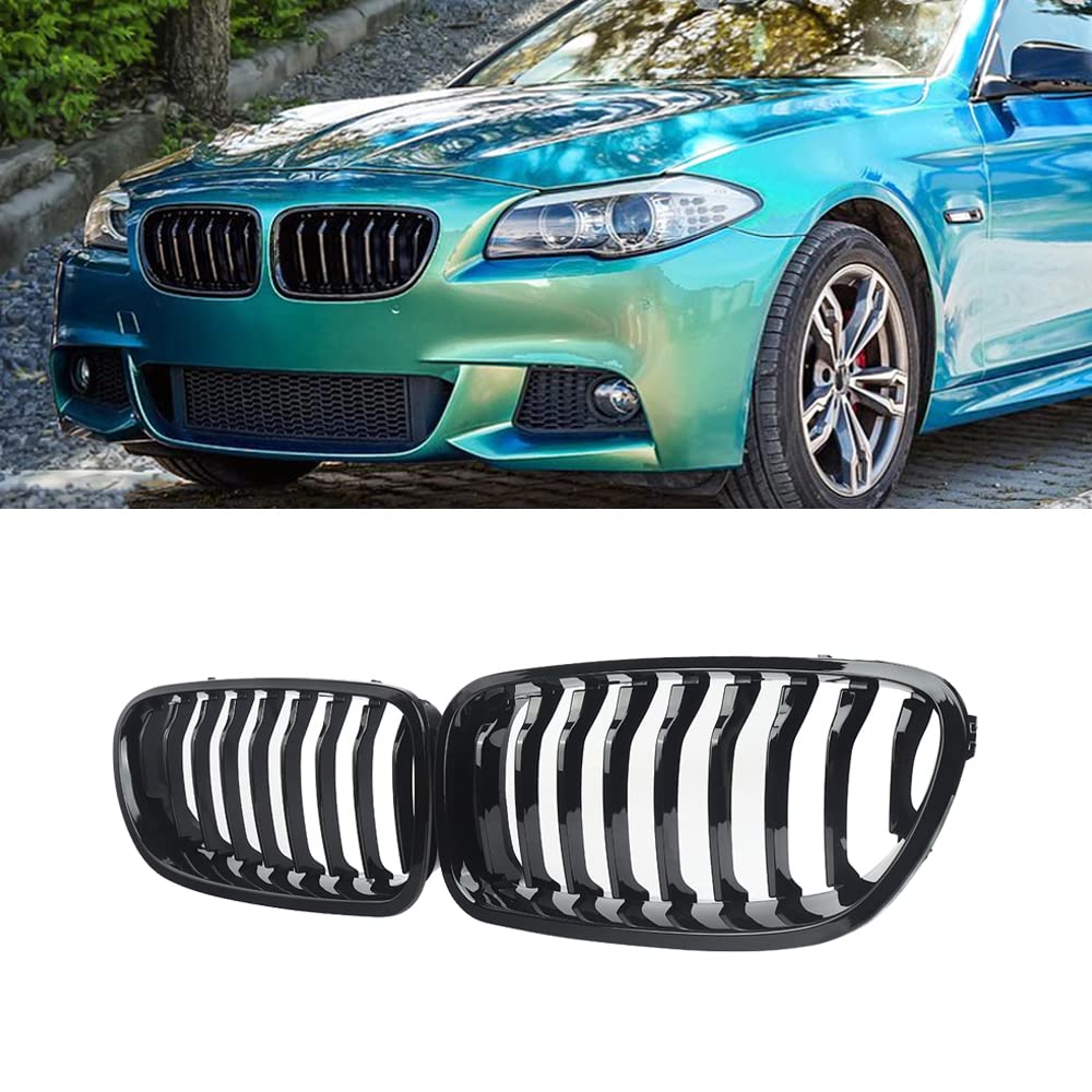 MAGICKIT Nieren Kühlergrill Kompatibel mit 2010-2017 5 Series F10 F11 M5 (Glanz Schwarz) von MAGICKIT